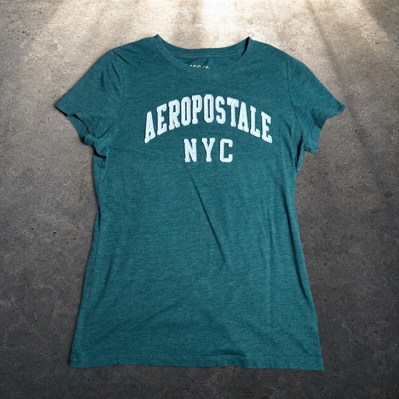 Aeropostale Tops - Aeropostale Classic Crew NYC Graphic T-Shirt Teal Green Y2K Skater Size Large